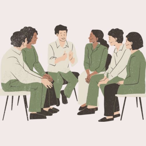 Imagem de um grupo pessoas reunidas em um grupo terapêutico