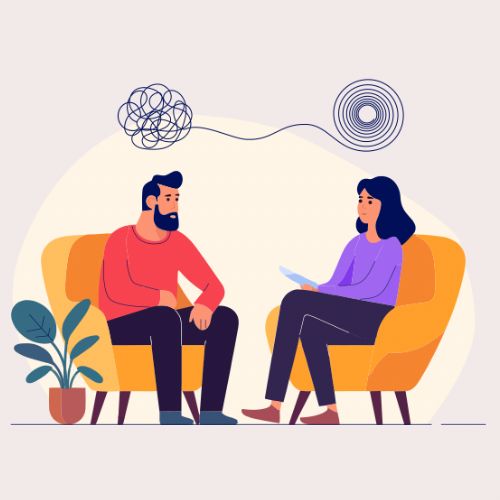 Imgem que repesenta uma sessão de psicoterapia